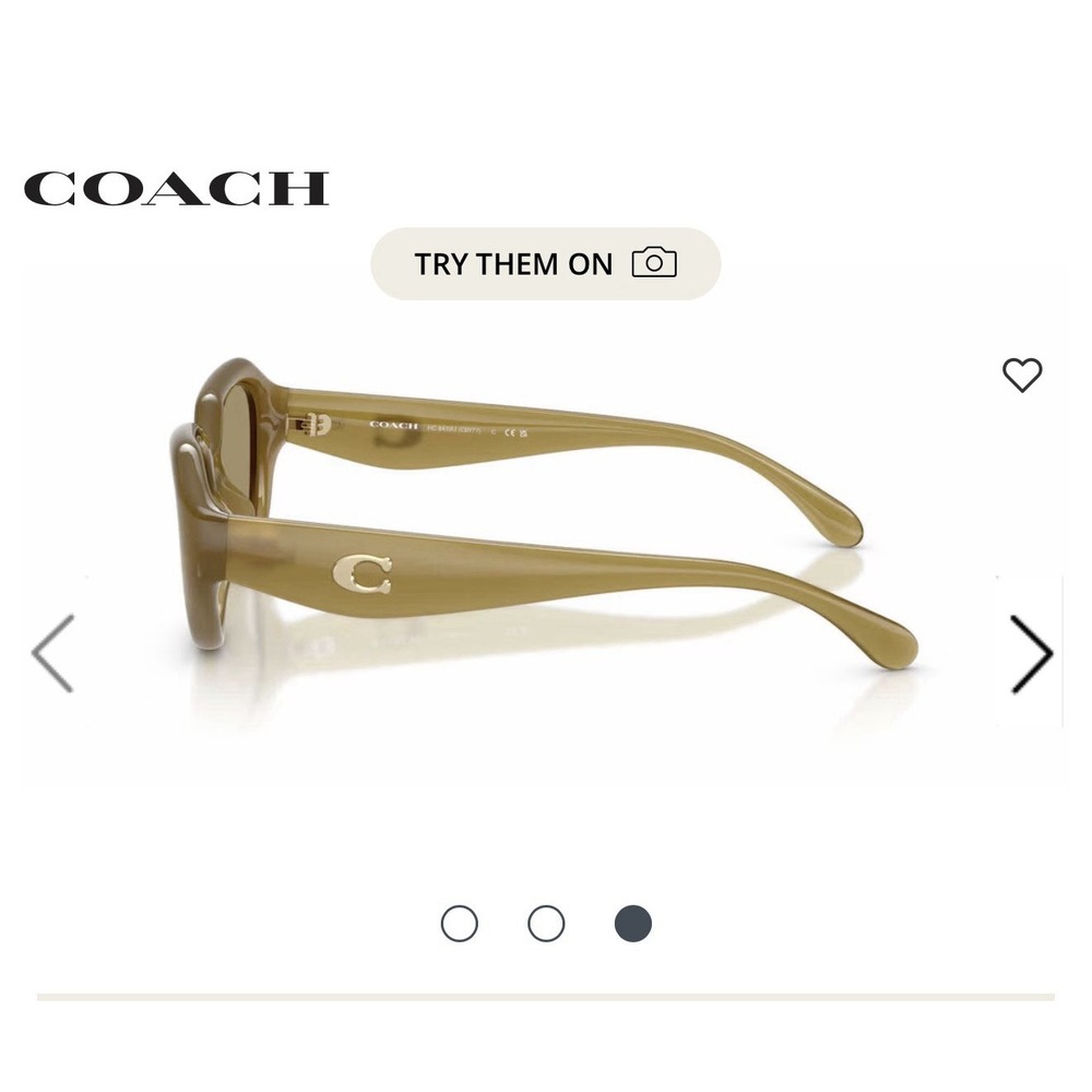 Coach HC8433U Cat Eye Sunglasses Milky Wasabi Green Tinted Lenses UV400 NEW - Picture 3 of 7